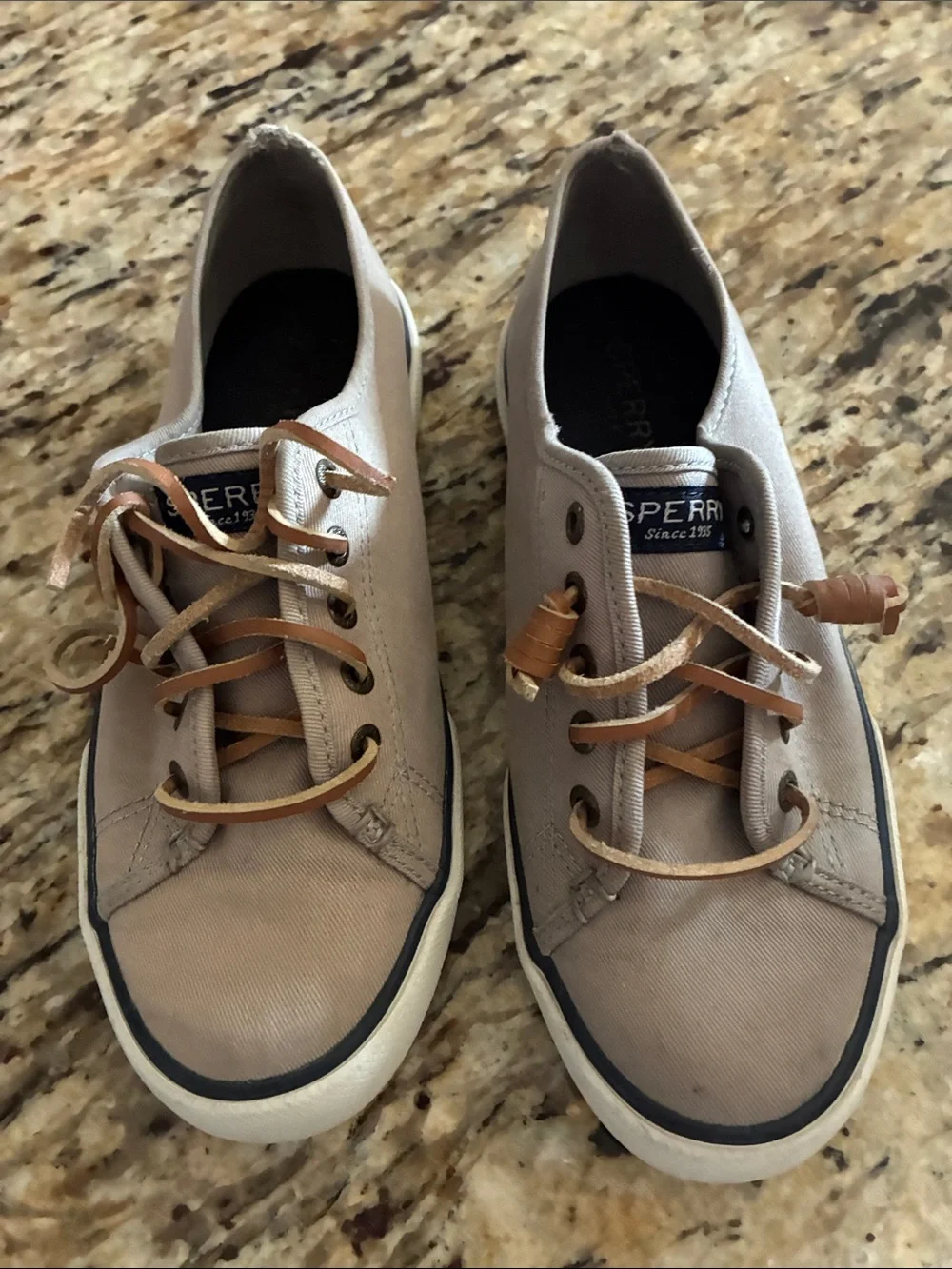 Sperry Women's Taupe Canvas Boat Shoe Sneakers